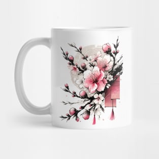 Ink Drawing of Hoa Dao Happy New Year Mug